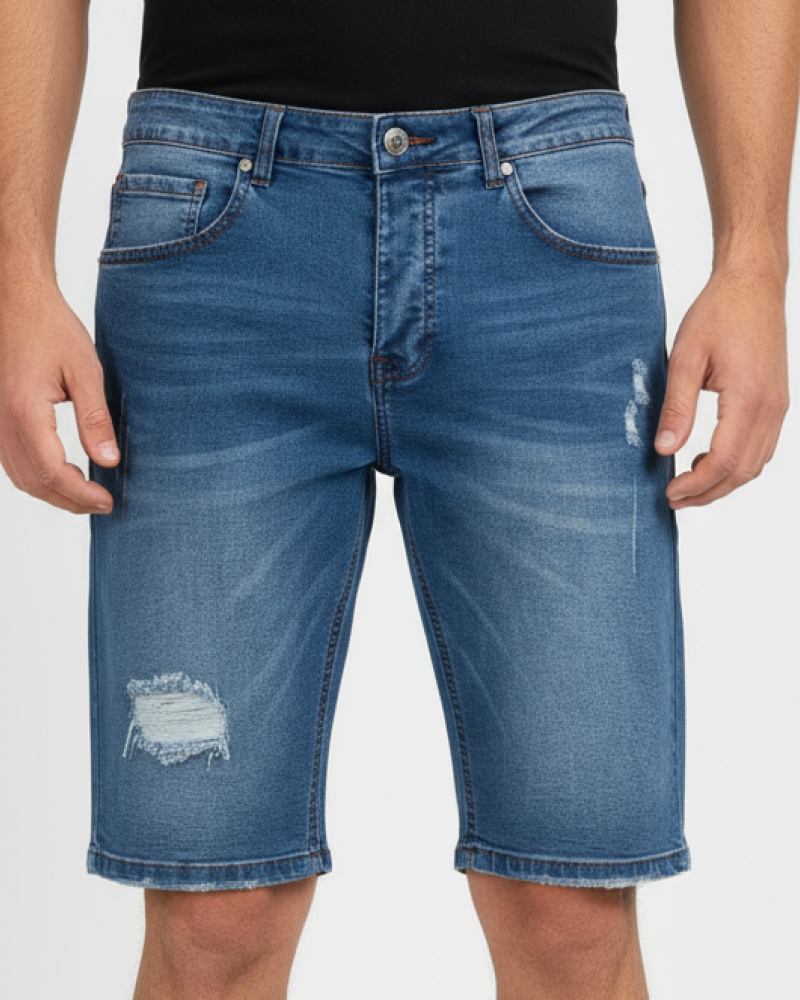 Ανδρική Βερμούδα Τζην Blue Washable Shorts -Denim Μπλε- 