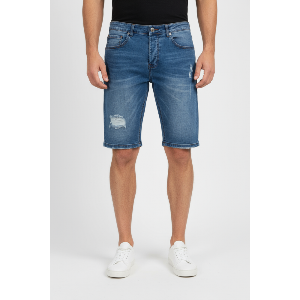 Ανδρική Βερμούδα Τζην Blue Washable Shorts -Denim Μπλε- 2548427