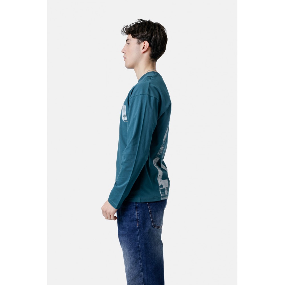 Μπλούζα Μακρυμάνικη T-Shirt Μακό Paco & Co -Πετρόλ- 2581007