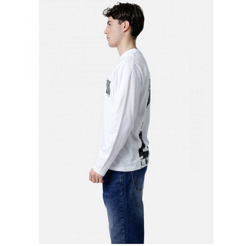 Μπλούζα Μακρυμάνικη T-Shirt Μακό Paco & Co -Λευκό- 2581007