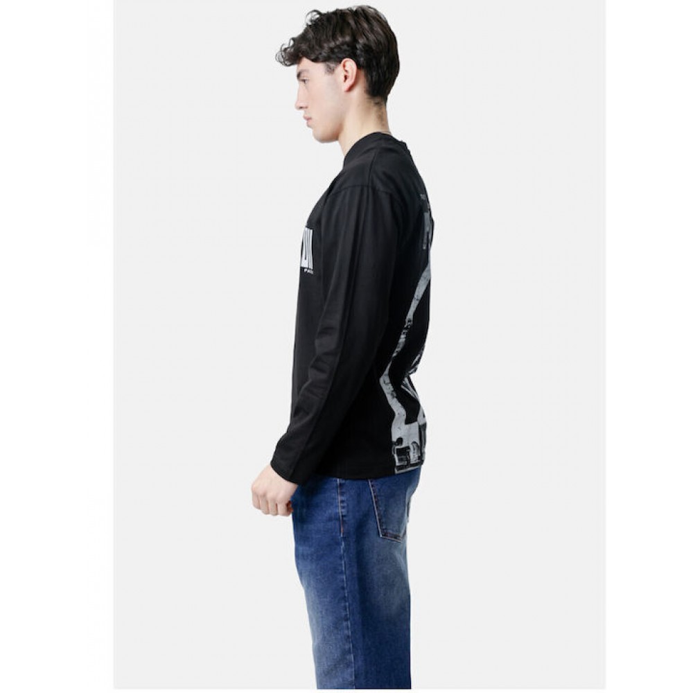 Μπλούζα Μακρυμάνικη T-Shirt Μακό Paco & Co -Μαύρο- 2581007