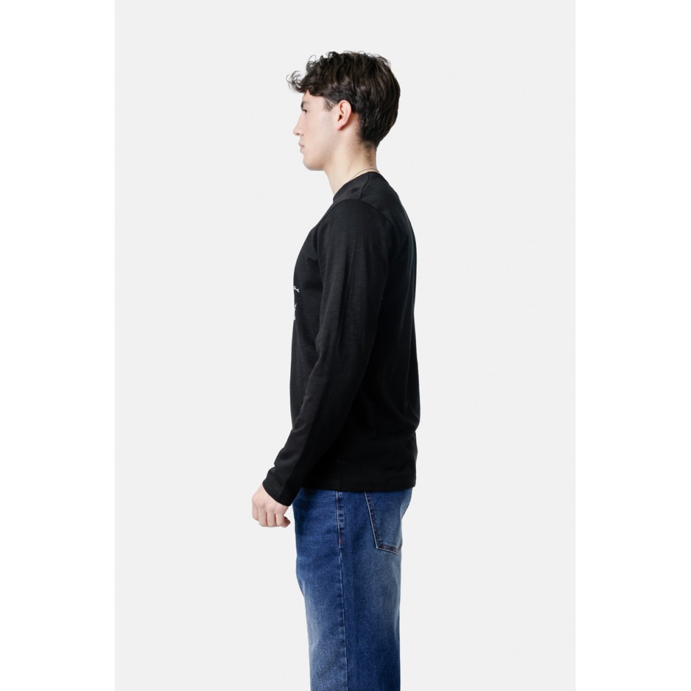 Μπλούζα Μακρυμάνικη T-Shirt Μακό Paco & Co -Μαύρο- 2581013