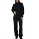 Γυναικείο Πλεκτό Σετ Με Μπλούζα Ζιβάγκο Και Παντελόνι Paco & Co -Μαύρο- 2582914