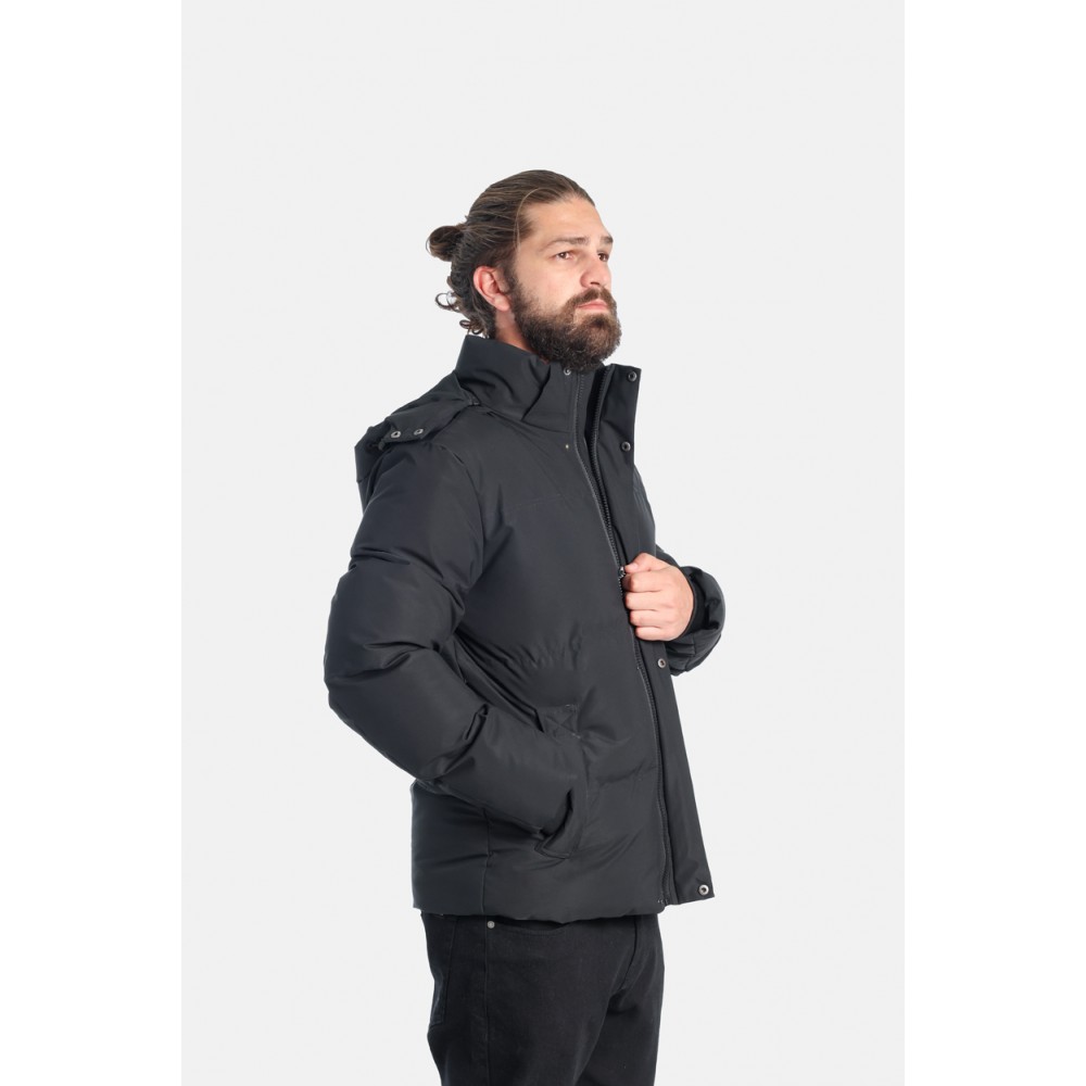 Ανδρικό Μπουφάν Puffer Jacket Αδιάβροχο και Αντιανεμικό Paco & Co -Μαύρο- 