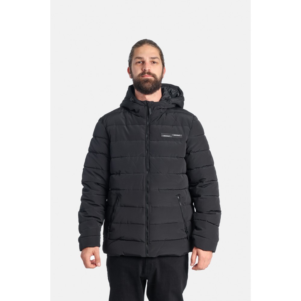 Ανδρικό Μπουφάν Puffer Jacket με Επένδυση Paco & Co -Μαύρο- 