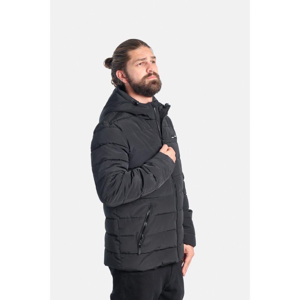 Ανδρικό Μπουφάν Puffer Jacket με Επένδυση Paco & Co -Μαύρο- 