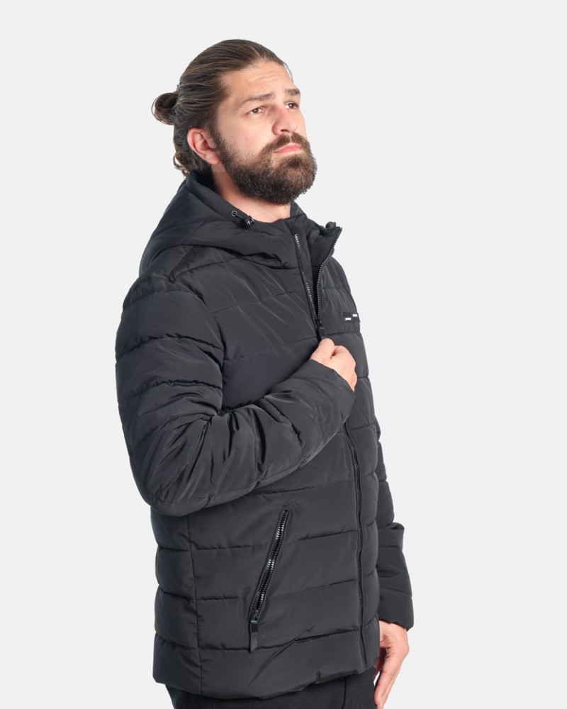 Ανδρικό Μπουφάν Puffer Jacket με Επένδυση Paco & Co -Μαύρο- 
