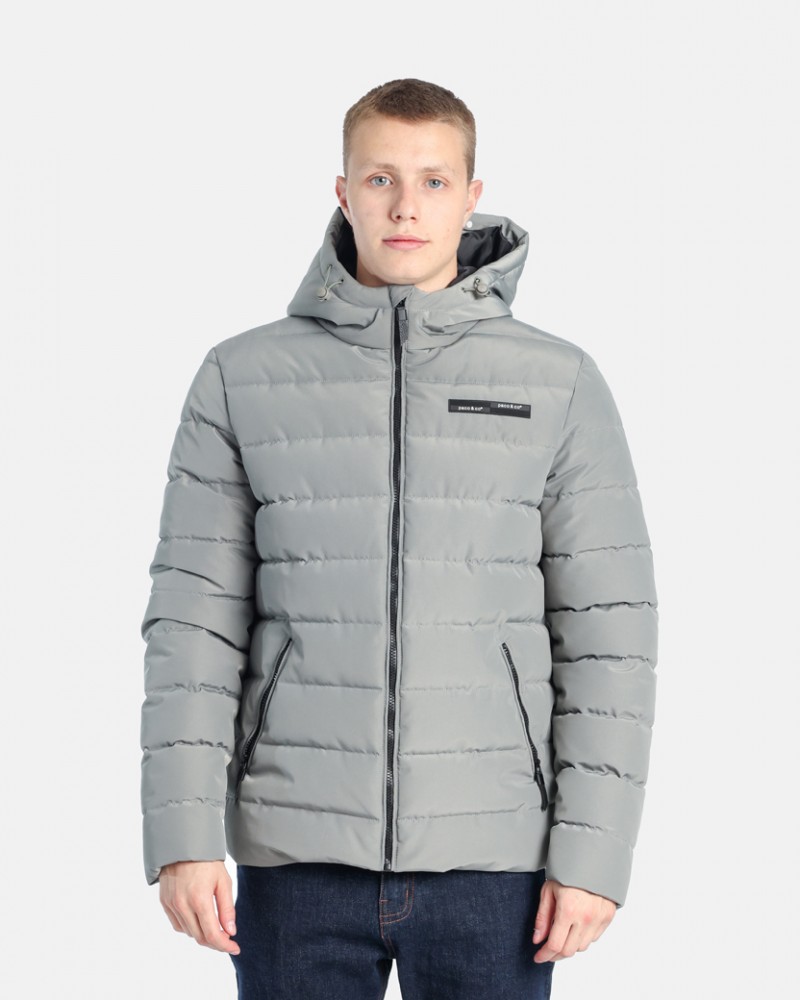 Ανδρικό Μπουφάν Puffer Jacket με Επένδυση Paco & Co -Γκρι- 
