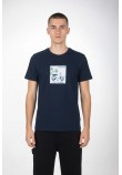 Ανδρική Μακό Μπλούζα T-Shirt Front Print Paco & Co -Μπλε- 