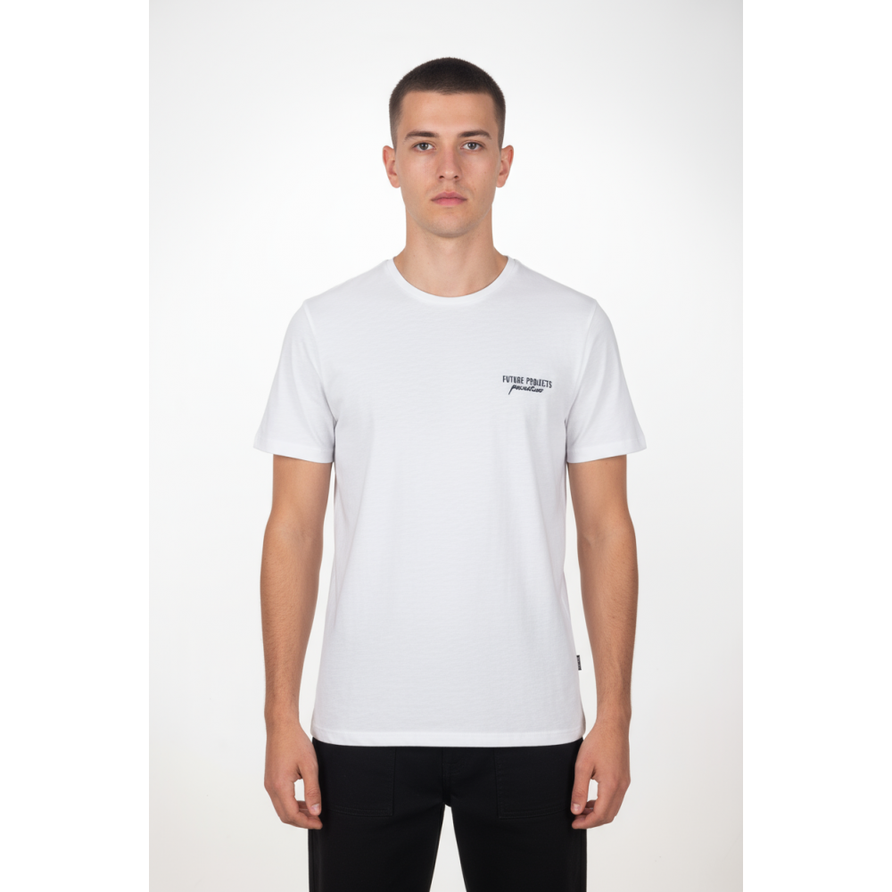 Ανδρική Μακό Μπλούζα T-Shirt Back Print Paco & Co -Λευκό- 2631027