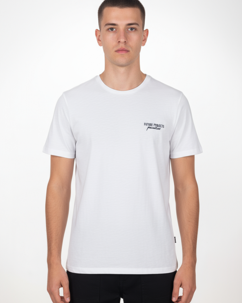 Ανδρική Μακό Μπλούζα T-Shirt Back Print Paco & Co -Λευκό- 