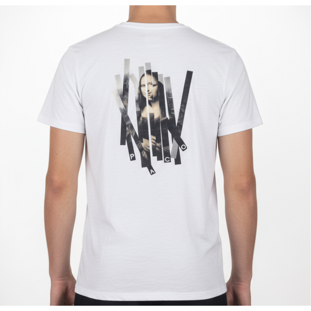 Ανδρική Μακό Μπλούζα T-Shirt Back Print Paco & Co -Λευκό- 2631027