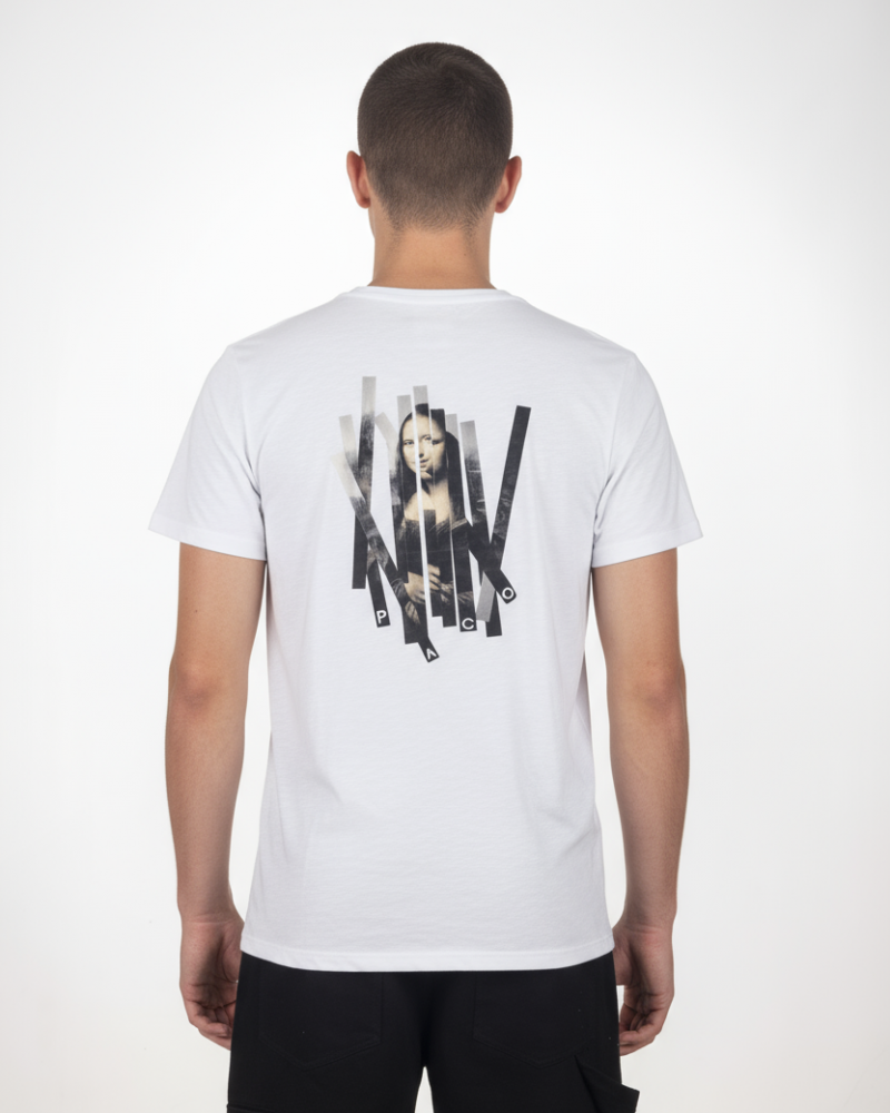 Ανδρική Μακό Μπλούζα T-Shirt Back Print Paco & Co -Λευκό- 