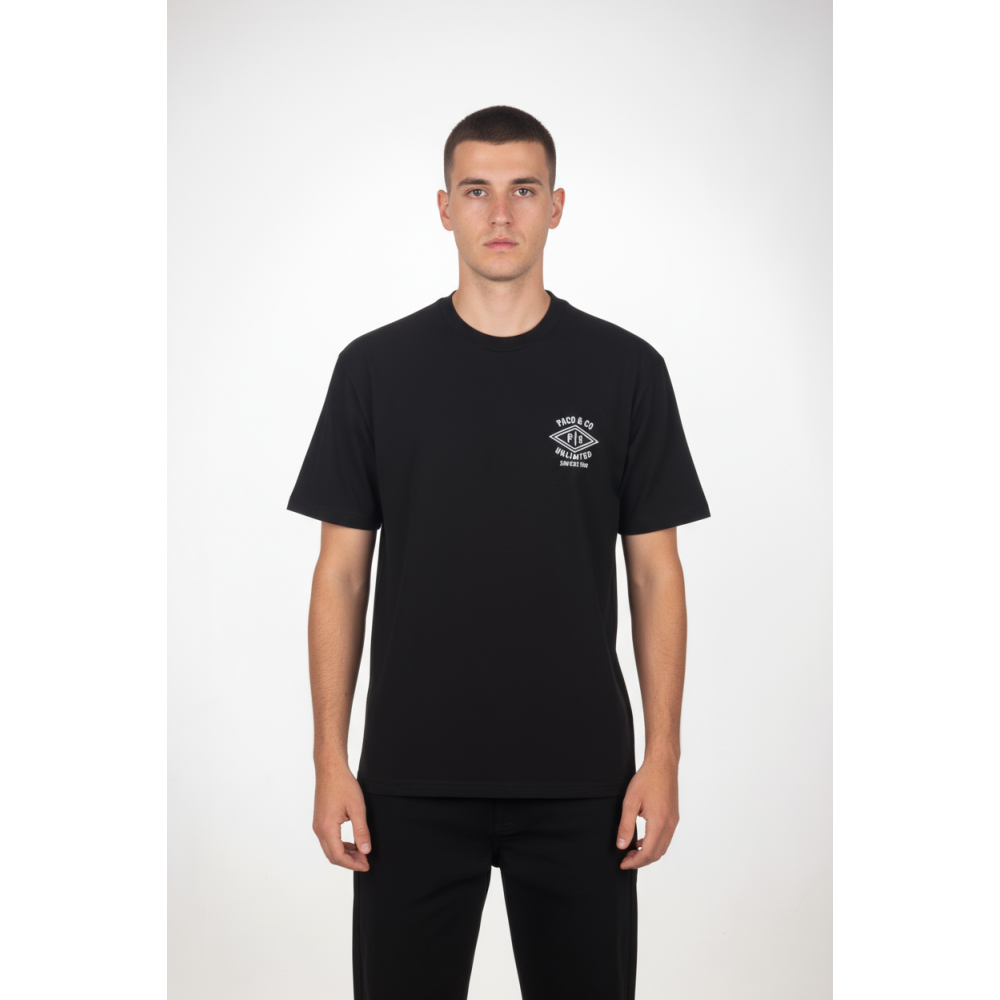 Ανδρική Μακό Μπλούζα T-Shirt New Era Paco & Co -Μαύρο- 2631063