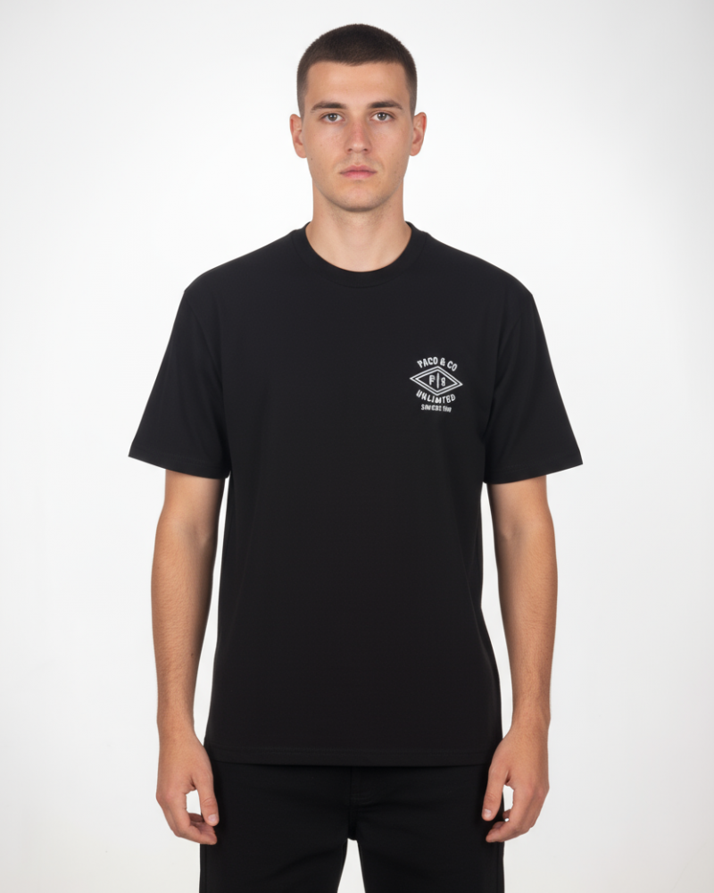 Ανδρική Μακό Μπλούζα T-Shirt New Era Paco & Co -Μαύρο- 