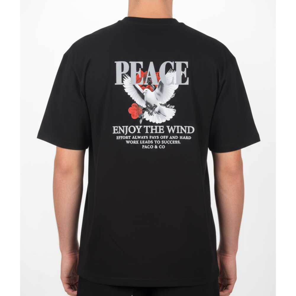 Ανδρική Μακό Μπλούζα T-Shirt New Era Paco & Co -Μαύρο- 2631063