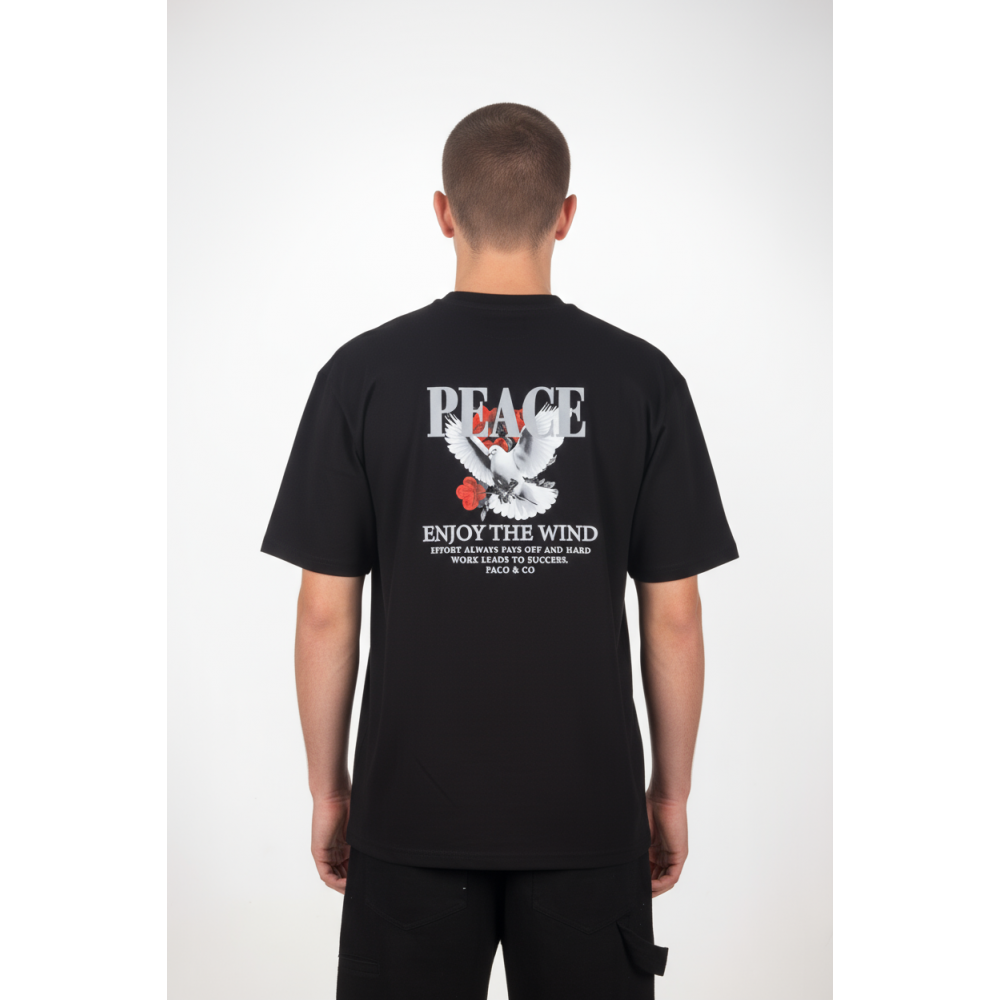 Ανδρική Μακό Μπλούζα T-Shirt New Era Paco & Co -Μαύρο- 2631063