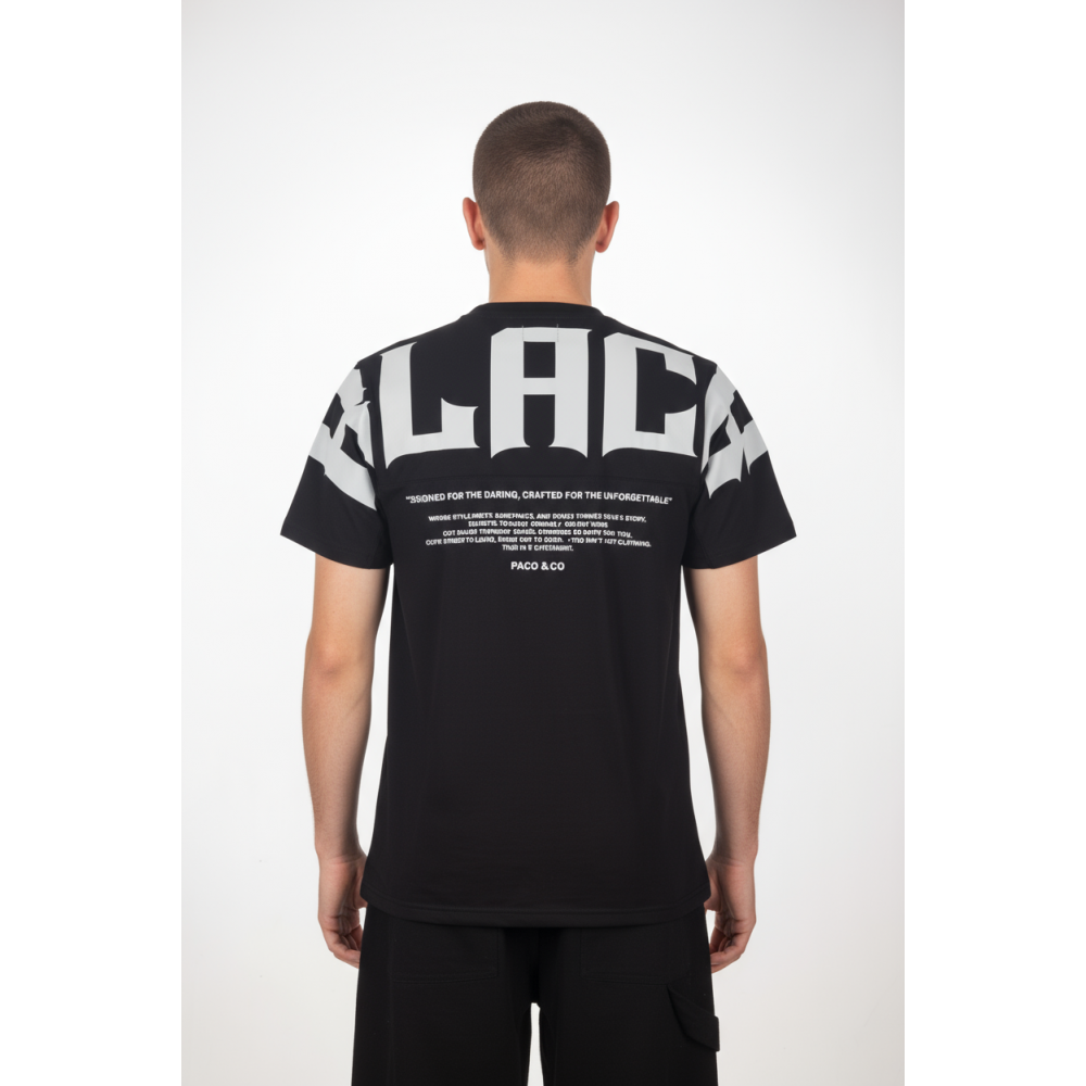 Ανδρική Μακό Μπλούζα T-Shirt Black Paco & Co -Μαύρο- 2631069