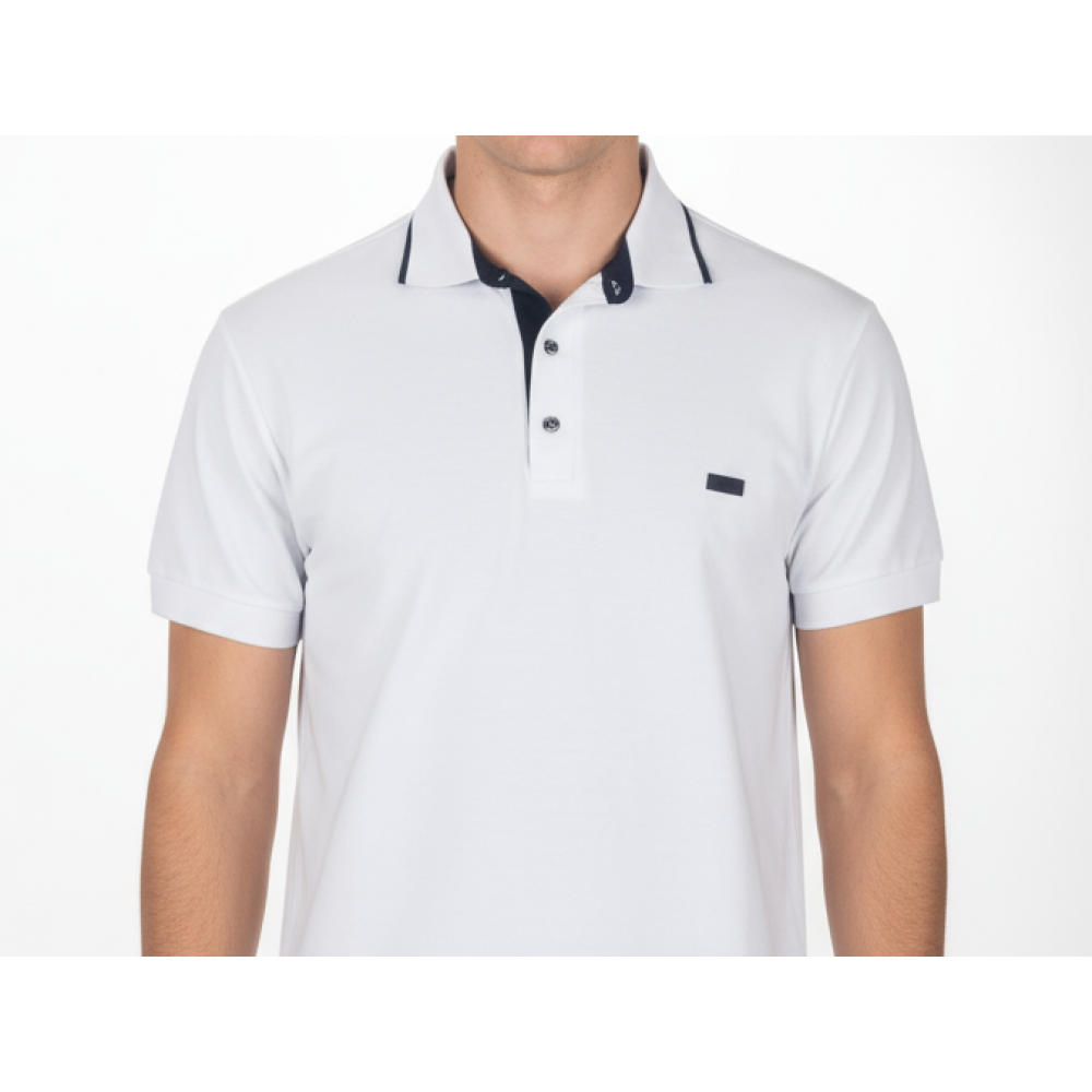 Ανδρική Μπλούζα Πόλο σε Tea Απόχρωση Paco & Co -Λευκό- 2631082