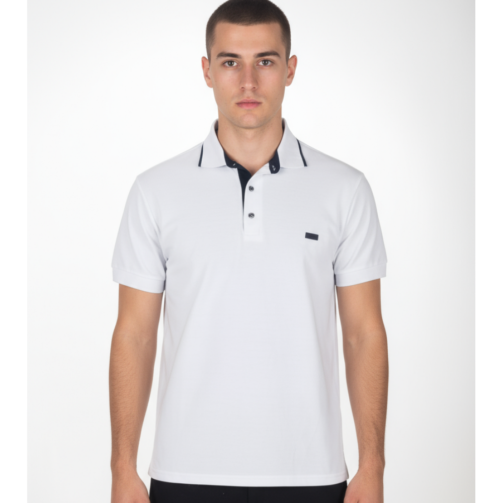 Ανδρική Μπλούζα Πόλο σε Tea Απόχρωση Paco & Co -Λευκό- 2631082