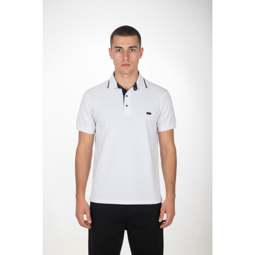 Ανδρική Μπλούζα Πόλο σε Tea Απόχρωση Paco & Co -Λευκό- 2631082
