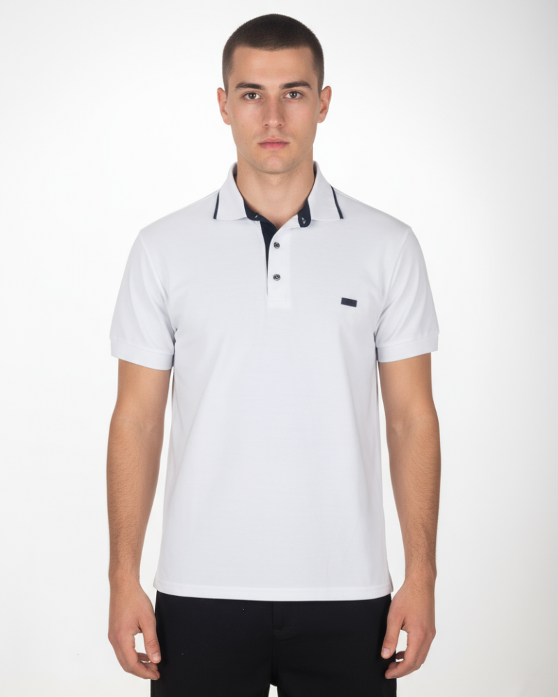 Ανδρική Μπλούζα Πόλο σε Tea Απόχρωση Paco & Co -Λευκό- 