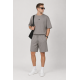 Ανδρικό Σετ με T-Shirt Μπλούζα Και Βερμούδα 2Τμχ Paco & Co -Γκρι- 2631902