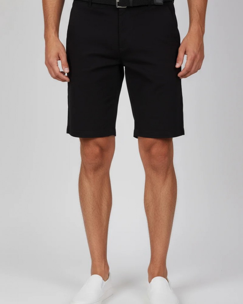 Ανδρική Υφασμάτινη Cotton Βερμούδα με Ζώνη Paco & Co -Μαύρο- 
