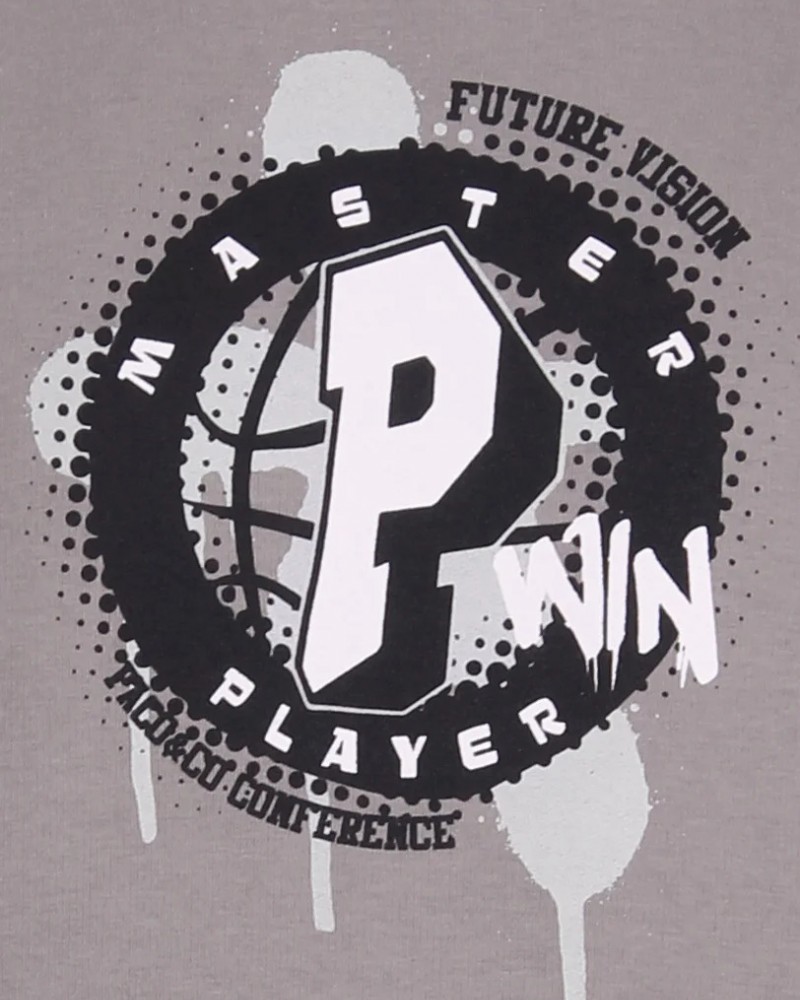 Ανδρική Μπλούζα Φούτερ Με Τύπωμα Master Player Win Paco & Co –Γκρι- 