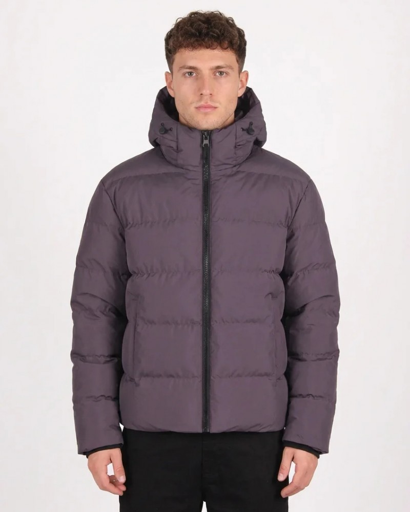 Ανδρικό Μπουφάν Αντιανεμικό Puffer Jacket με Κουκούλα και Επένδυση Paco & Co -Γκρι- 