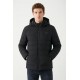 Ανδρικό Μπουφάν Αντιανεμικό Puffer Jacket με Κουκούλα και Επένδυση Paco & Co -Μπλε- 2683215