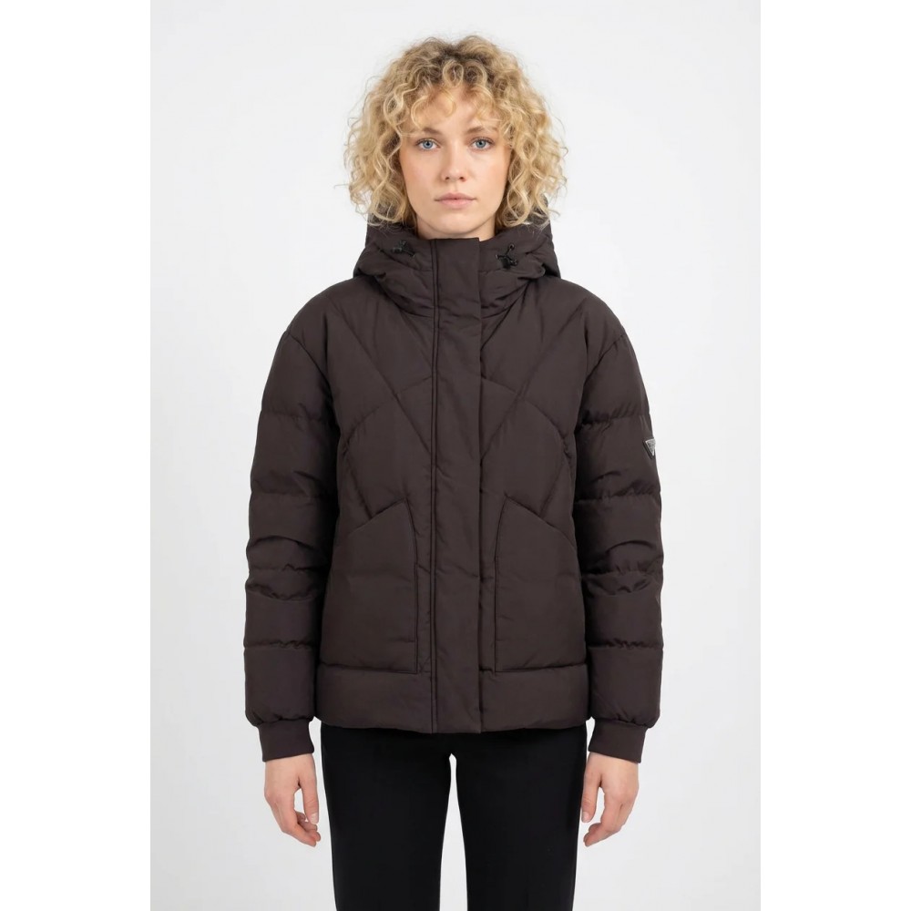 Γυναικείο Μπουφάν Αντιανεμικό Jacket με Κουκούλα και Επένδυση Paco & Co –Μαύρο- 2684203