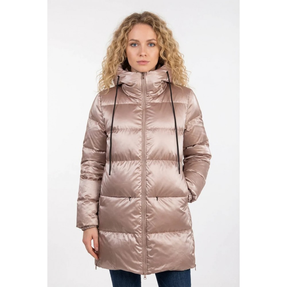 Γυναικείο Μπουφάν Αντιανεμικό Jacket με Κουκούλα και Επένδυση Paco & Co –Μπεζ/Χρυσό- 2684222