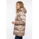 Γυναικείο Μπουφάν Αντιανεμικό Jacket με Κουκούλα και Επένδυση Paco & Co –Μπεζ/Χρυσό- 2684222