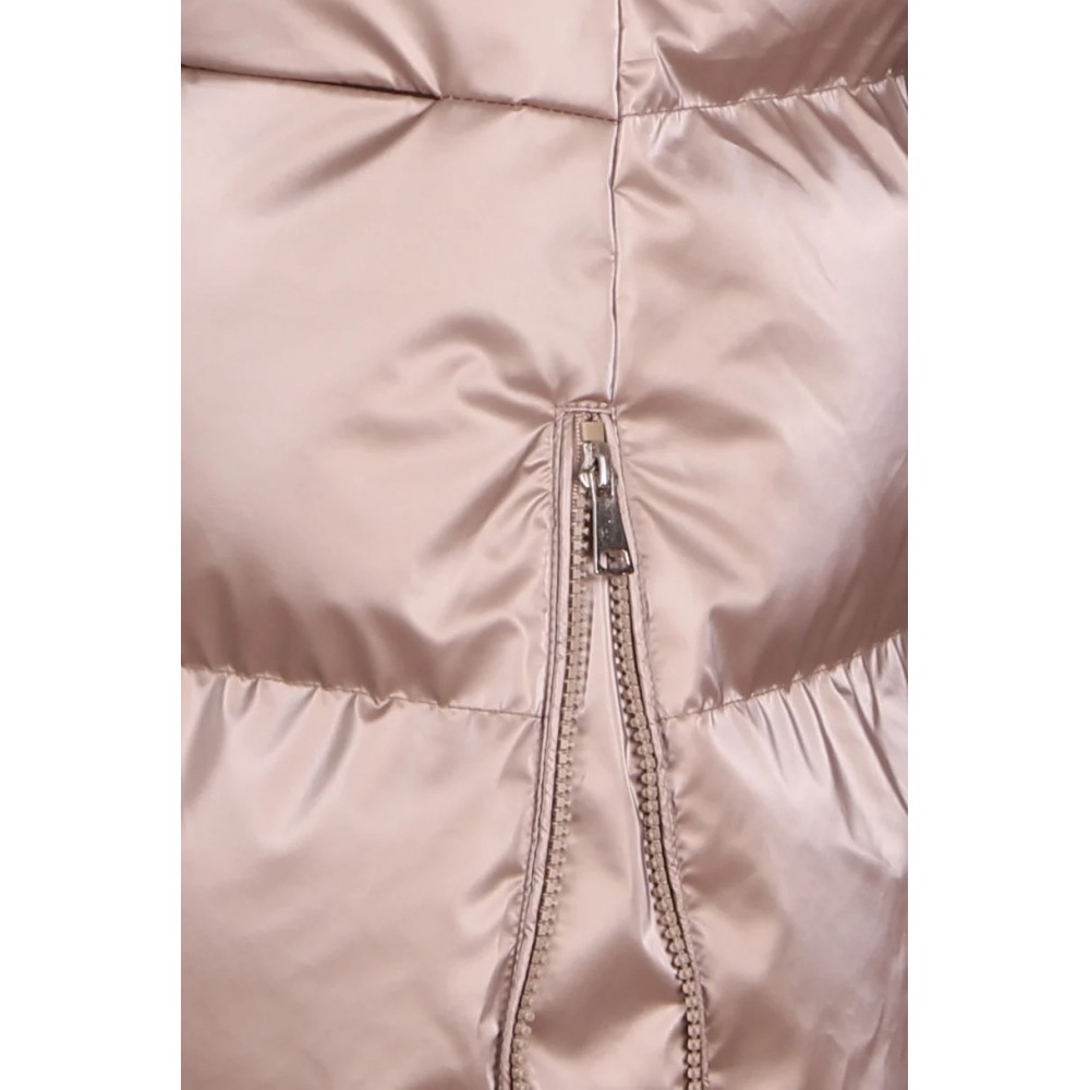 Γυναικείο Μπουφάν Αντιανεμικό Jacket με Κουκούλα και Επένδυση Paco & Co –Μπεζ/Χρυσό- 2684222