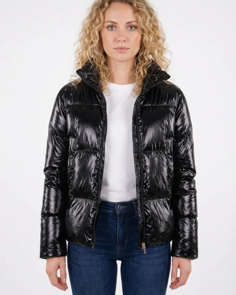Γυναικείο Μπουφάν Αντιανεμικό Puffer Jacket με Επένδυση Paco & Co  –Μαύρο- 