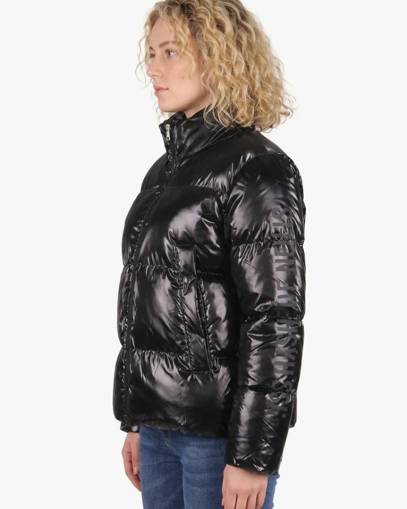 Γυναικείο Μπουφάν Αντιανεμικό Puffer Jacket με Επένδυση Paco & Co  –Μαύρο- 