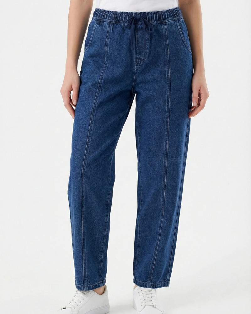 Γυναικείο Womens Jeans Παντελόνι με Λάστιχο Paco & Co -Μπλε- 