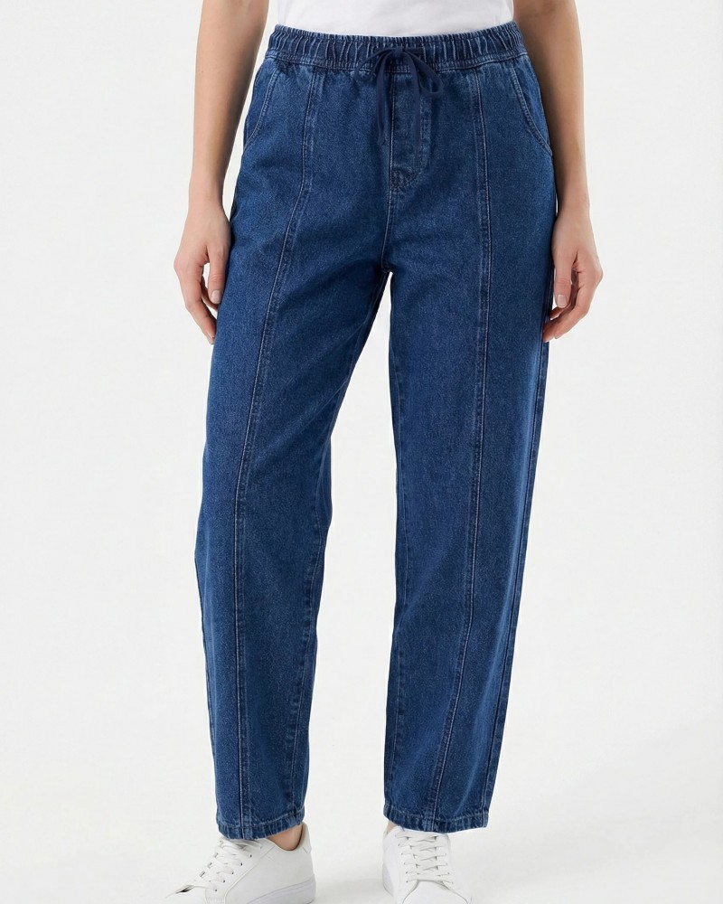 Γυναικείο Womens Jeans Παντελόνι με Λάστιχο Paco & Co -Μπλε- 