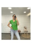 Μπλούζα T-Shirt Μακό Μονόχρωμο -Πράσινο- 27566T