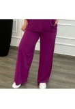 Παντελόνα Μονόχρωμη Με Λάστιχο Plus Size -Magenta- 28112P