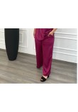 Παντελόνα Μονόχρωμη Σατέν Με Ζώνη Plus Size -Magenta- 28112