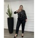 Παντελόνι Δερματίνη Με Ζώνη Plus Size -Μαύρο- 28126