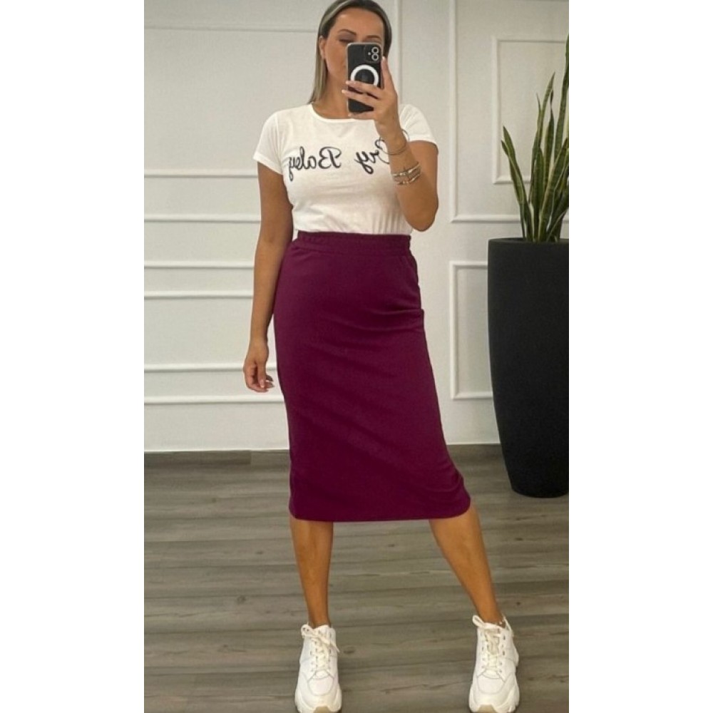 Φούστα Pencil Midi Skuba Crepe Στο Μέσο Της Γάμπας -Magenta- 28204 Φούστα Pencil Midi Skuba Crepe Στο Μέσο Της Γάμπας -Magenta- 28204