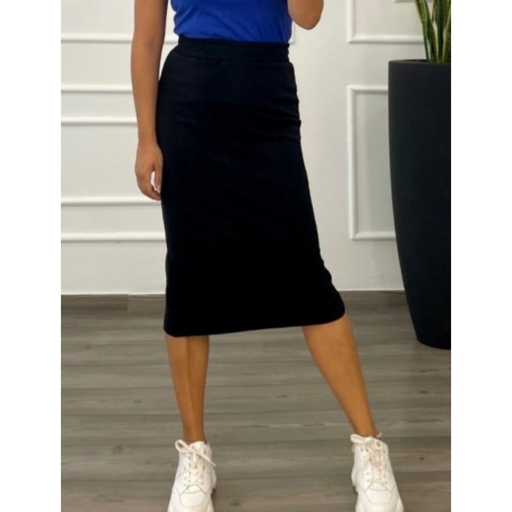 Φούστα Pencil Midi Skuba Crepe Στο Μέσο Της Γάμπας -Μαύρο- 28204