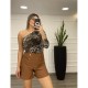 Σορτς Δερματίνη Με Χρυσά Κουμπιά -Camel- 28302 Σορτς Δερματίνη Με Χρυσά Κουμπιά -Camel- 28302