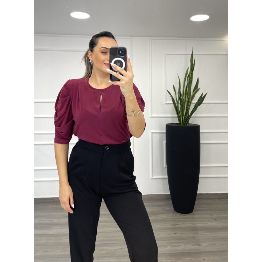 Μπλούζα με Βάτες και Σχέδιο Δάκρυ Super Jersey -Magenta- 28538