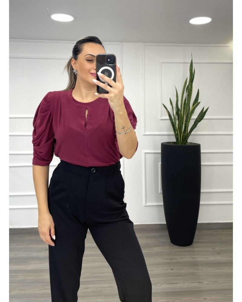 Μπλούζα με Βάτες και Σχέδιο Δάκρυ Super Jersey -Magenta- 28538