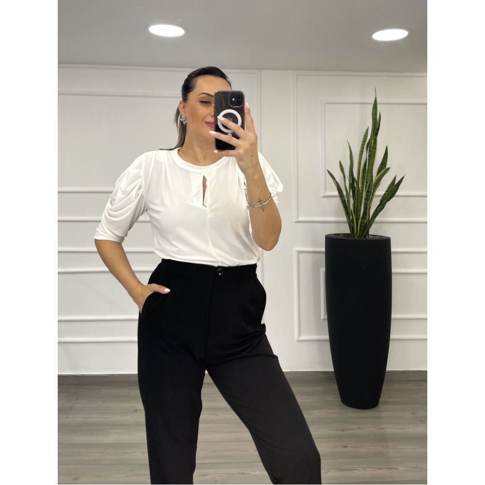 Μπλούζα Με Βάτες Και Σχέδιο Δάκρυ Super Jersey -Λευκό- 28538
