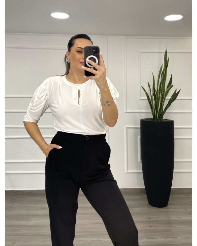 Μπλούζα Με Βάτες Και Σχέδιο Δάκρυ Super Jersey -Λευκό- 28538